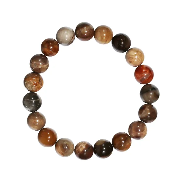 Armband, versteinertes Holz, 10mm Kugeln | GH Edelsteine, Heilsteine & Schmuck