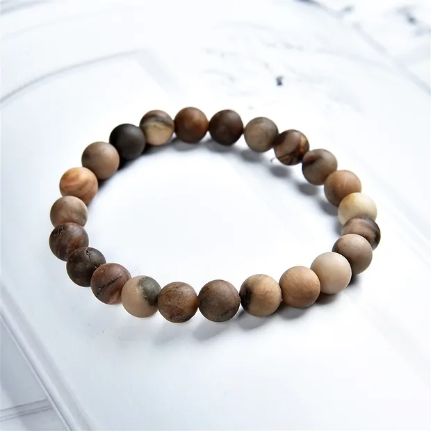 Bracciale, Foresta fossile, perline da 08 mm, finitura opaca | Marco Schreier