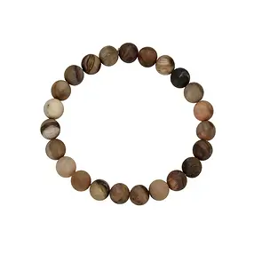 Pulsera, Madera petrificada, cuentas de 08mm, acabado mate | Marco Schreier