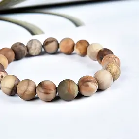 Bracelet, Bois silicofié, boules de 10 mm, mates | Marco Schreier