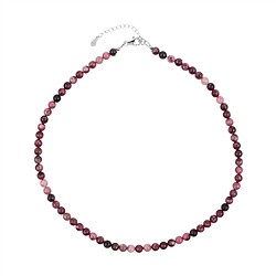 0619012206 Collana di Thulite, perline da 6 mm, catena di estensione, rodiata | Marco Schreier