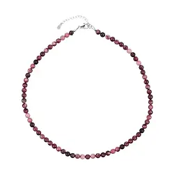 0619012206 Thulite necklace, 6mm beads, extension chain, rhodiniert | Marco Schreier