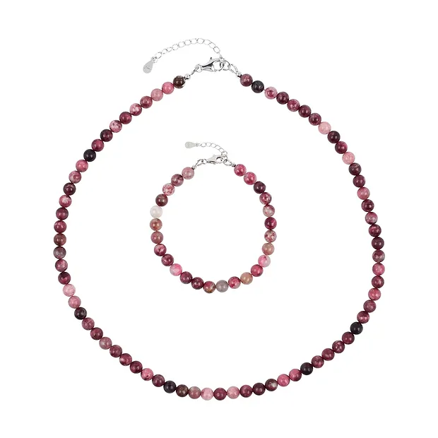 Ohrhänger Thulit 6mm-Kugeln | Mineralien-Handel Edelsteine, Heilsteine & Schmuck