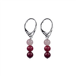 0619045442 Orecchini perle di Thulite 6mm | gemme, pietre curative e gioielli all'ingrosso