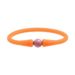 0619061114 Bracelet Thulite ball (8mm), silicone (orange), 15cm (short) | Marco Schreier