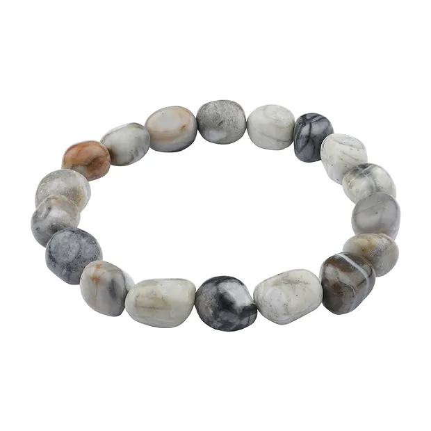 Bracelet, Picasso Marble, 10 - 12mm nuggets | wholesaler gems & healing stones