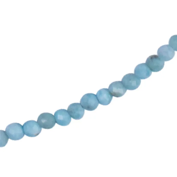 Chaîne Larimar, boule (2mm), facettée, rhodiée, Chaîne d'extension | Marco Schreier