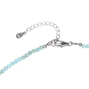 Chaîne Larimar, boules (3mm), facettées, rhodiées | Marco Schreier