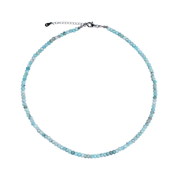 Kette Larimar, Button (3 x 4,5mm) facettiert, rhodiniert | Marco Schreier