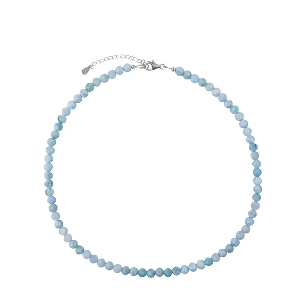 Kette Larimar, Kugeln (5,5 - 6,0mm), facettiert, rhodiniert, Verlängerungskettchen | Marco Schreier
