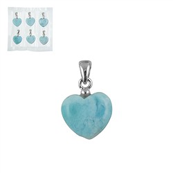 0619625069 Larimar Pendant, Heart, 2.0 cm, rhodiniert (6 pc/PU) | Marco Schreier