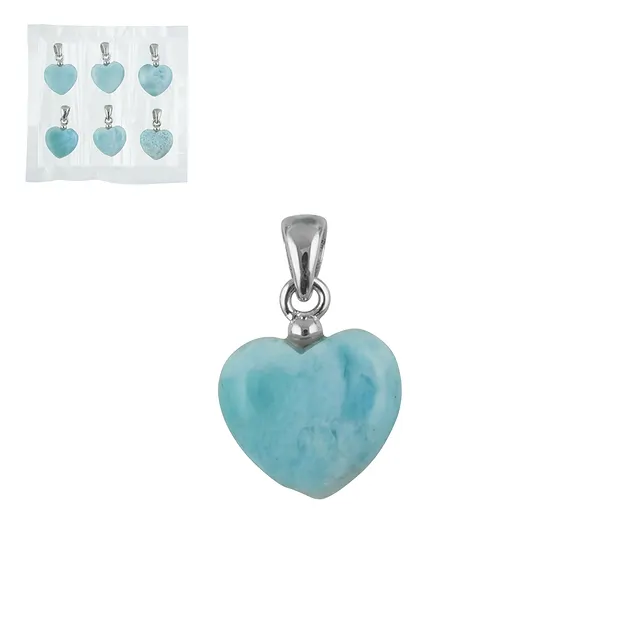 Larimar Pendant, Heart, 2.0 cm, rhodiniert (6 pc/PU) | Marco Schreier