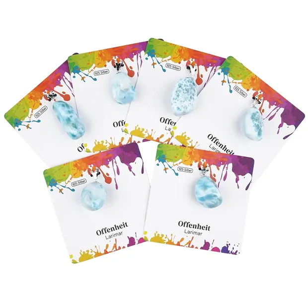 Pendentif Larimar A, Pierre roulée grande, rhodié | Marco Schreier