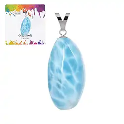 0619625107 Anhänger Larimar A, Trommelstein groß, rhodiniert | Marco Schreier
