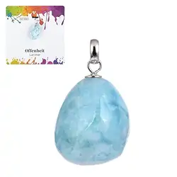 0619625108 Pendentif Larimar B, Pierre roulée petite, rhodié | Marco Schreier