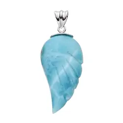 0619627001 Anhänger Larimar, Engelsflügel (28 x 15mm), 4,0cm, rhodiniert | Marco Schreier