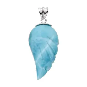 Pendentif Larimar, ailes d'ange (28 x 15mm), 4,0cm, rhodié | Marco Schreier