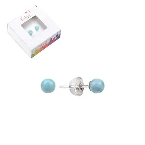 Perno auricolare Larimar, sfera, 4 mm, rodiato | Marco Schreier