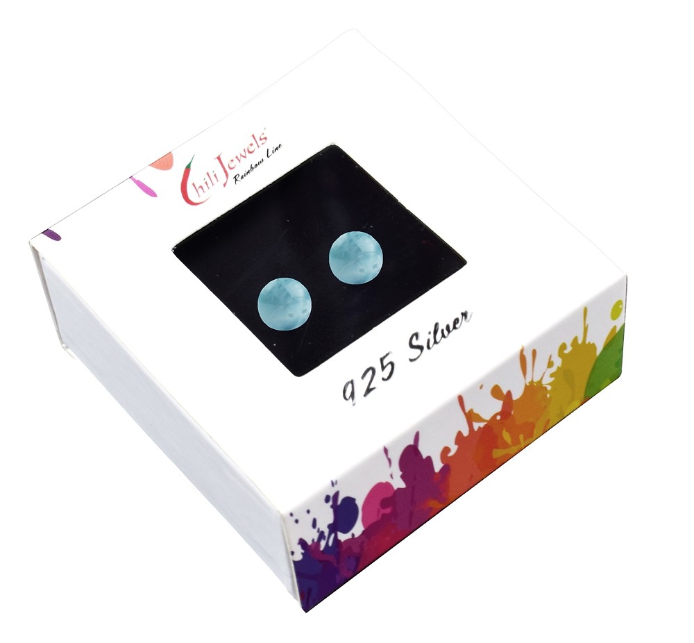 Clous d'oreilles Larimar, boule, 6mm, rhodié | Marco Schreier