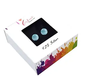 Clous d'oreilles Larimar, boule, 6mm, rhodié | Marco Schreier
