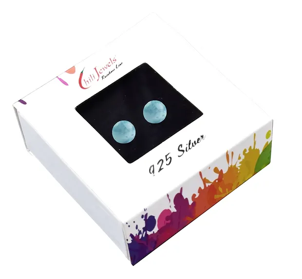 Clous d'oreilles Larimar, boule, 6mm, rhodié | Marco Schreier