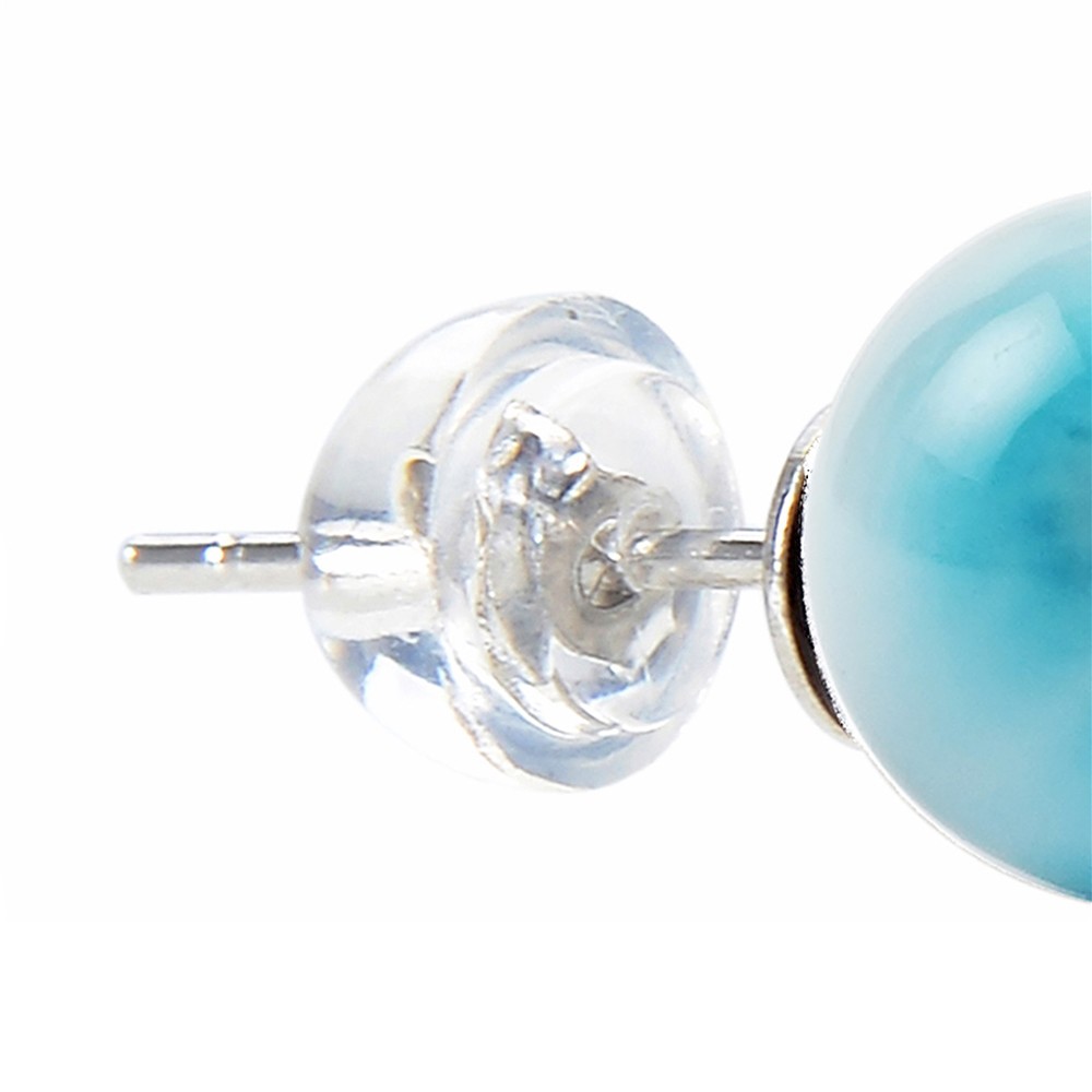 Clous d'oreilles Larimar, boule, 8mm, rhodié | Marco Schreier
