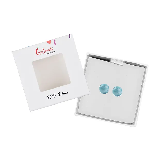 Ohrstecker Larimar, Kugel, 6mm, vergoldet | GH Edelsteine, Heilsteine & Schmuck