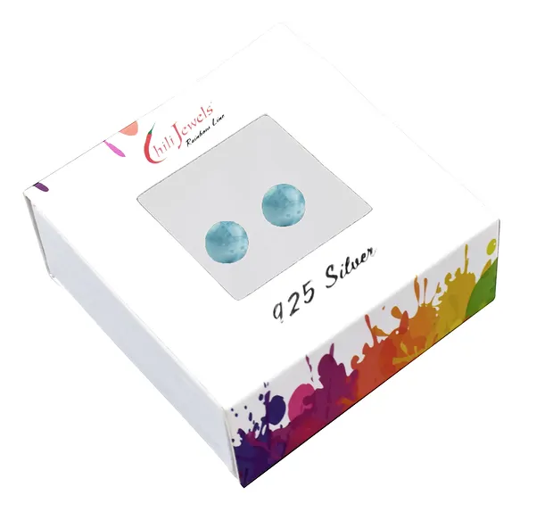 Ohrstecker Larimar, Kugel, 6mm, vergoldet | GH Edelsteine, Heilsteine & Schmuck