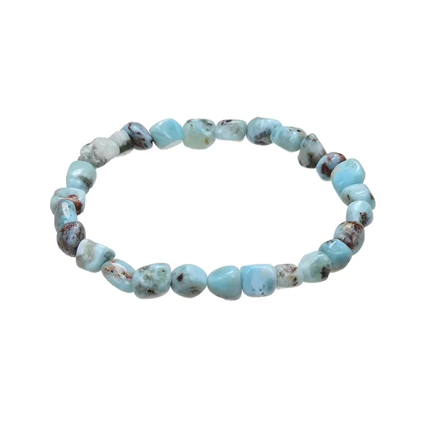 Pulsera, Larimar B (con matriz), pepitas de 08-10mm | Marco Schreier