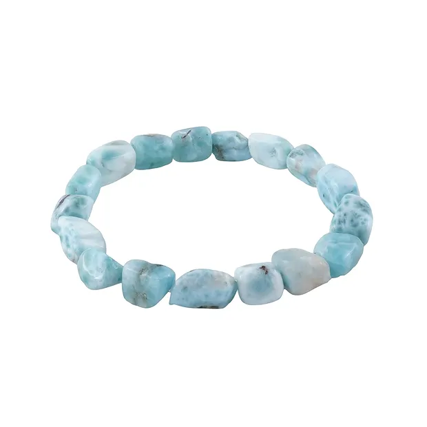 Bracelet, Larimar A, 08-10mm nuggets | wholesaler gems, healing stones & jewelry