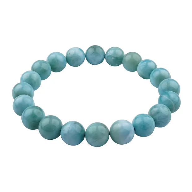 Pulsera, Larimar (extra), cuentas 10.0-10.5mm | Marco Schreier