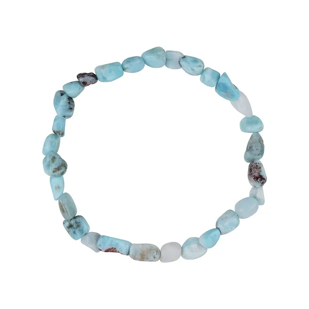 Bracciale, Larimar, pepite di 08-12 mm | grossista gemme e pietre curative
