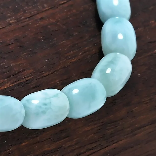 Pulsera, Larimar, 09 x 06mm barril | Marco Schreier