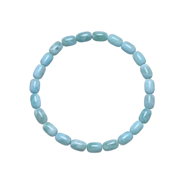 Bracelet, Larimar, 09 x 06mm Tönnchen | Schreier gems, healing stones & jewelry
