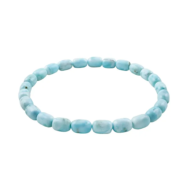 Armband, Larimar, 07 x 05mm Tönnchen | Schreier Edelsteine, Heilsteine & Schmuck