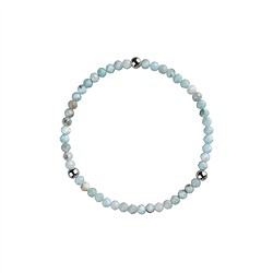 0619650231 Bracelet, Larimar, 03mm beads, 14cm (short) | wholesaler gems & healing stones