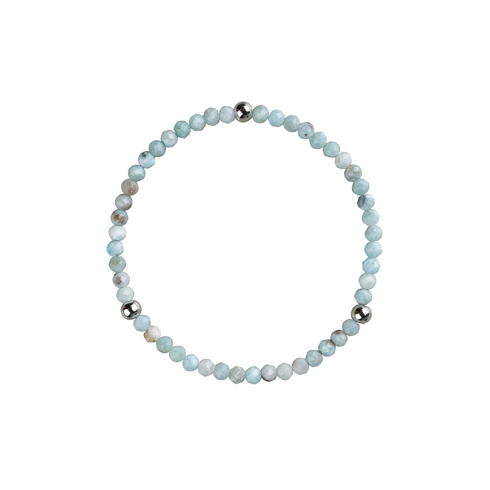 Bracelet, Larimar, 03mm perles rondes, 14cm (court) | Marco Schreier