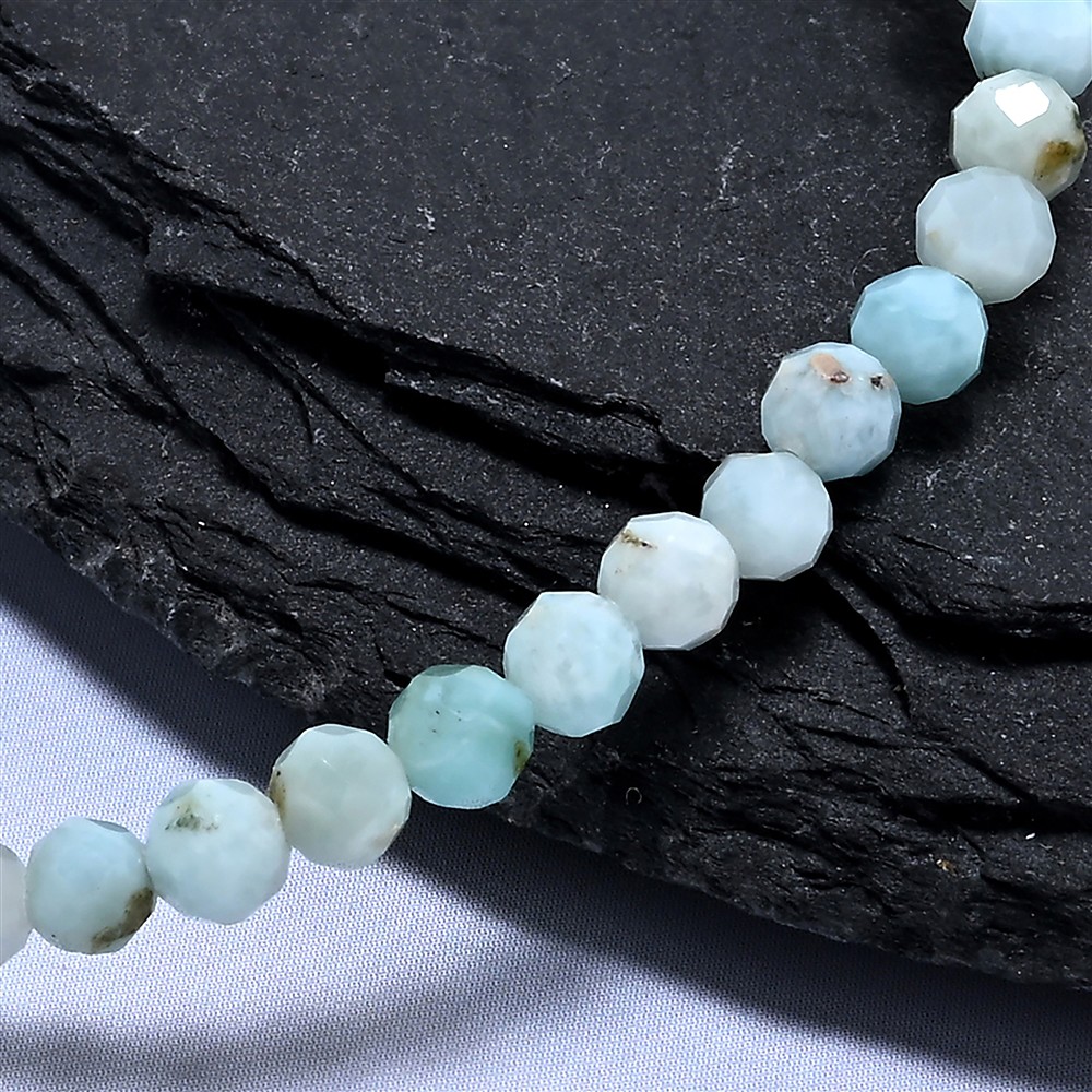 Armband,Larimar, 3mm Kugeln, fac.14cm (für Kinder) | Marco Schreier