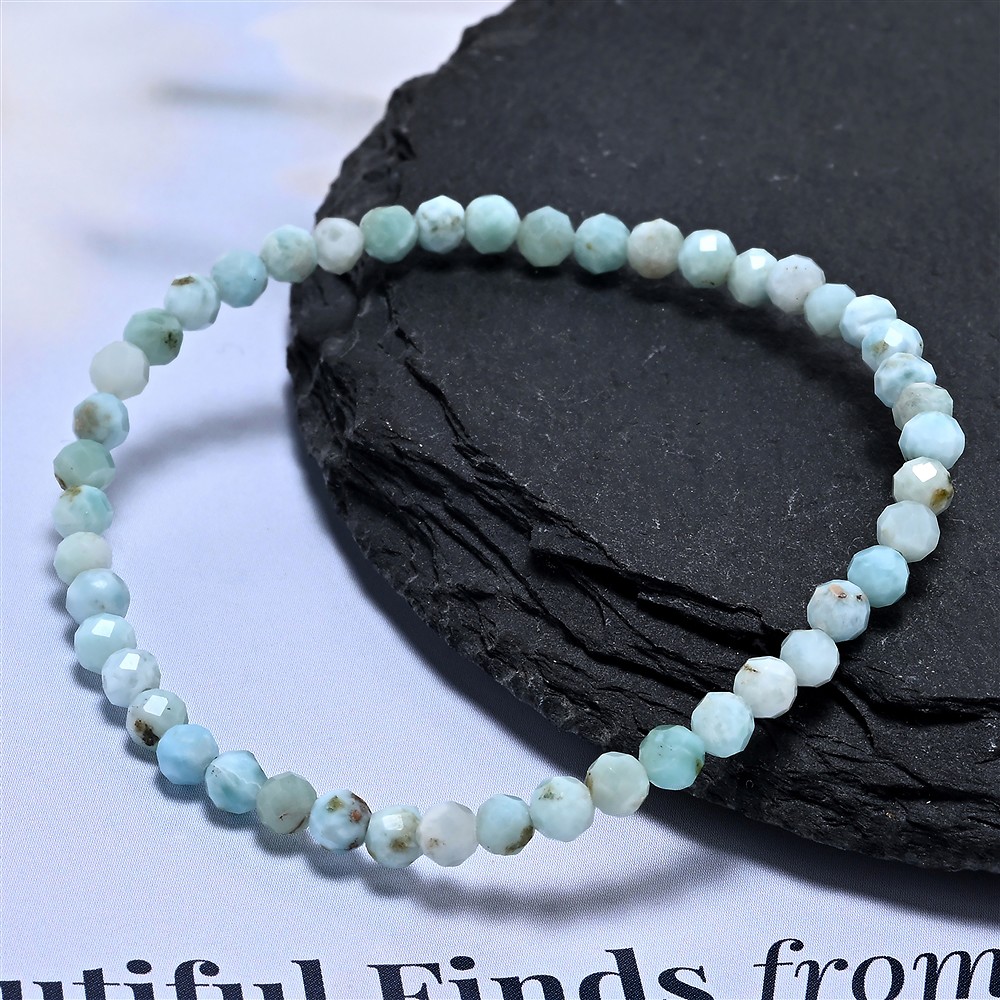 Armband,Larimar, 3mm Kugeln, fac.14cm (für Kinder) | Marco Schreier
