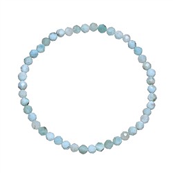 0619651031 Bracelet, Larimar, 03mm beads, faceted, 19cm | wholesaler gems & healing stones