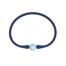 0619661001 Armband Larimar Kugel (10mm), Silikon (blau), 18cm | Marco Schreier
