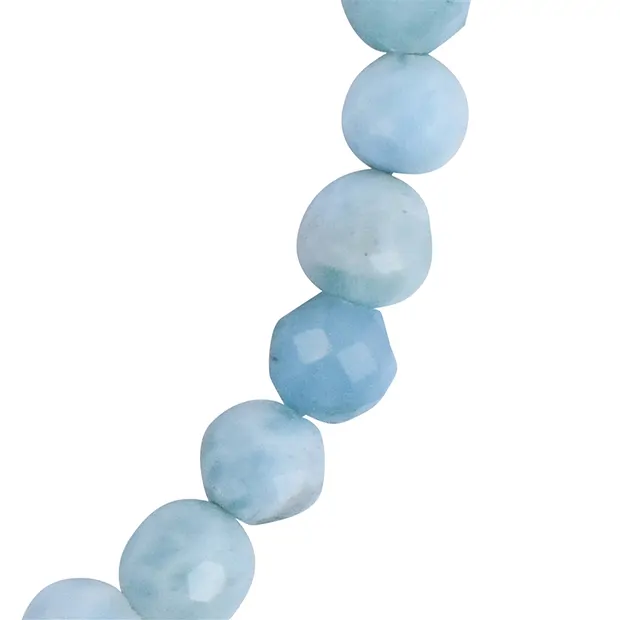 Bracelet en perles rondes Larimar, 05,5mm, Chaîne d'extension, rhodié | Marco Schreier