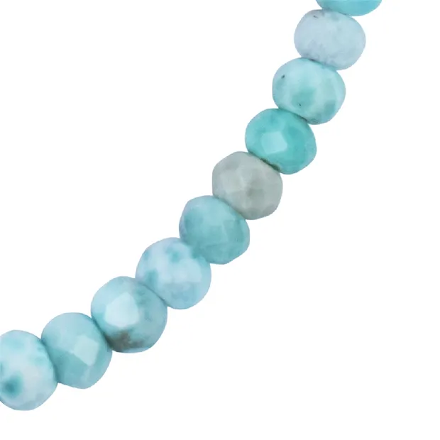 Bracelet Larimar, Boutons (3 x 4,5mm) facettés, rhodiés, Chaîne d'extension | Marco Schreier