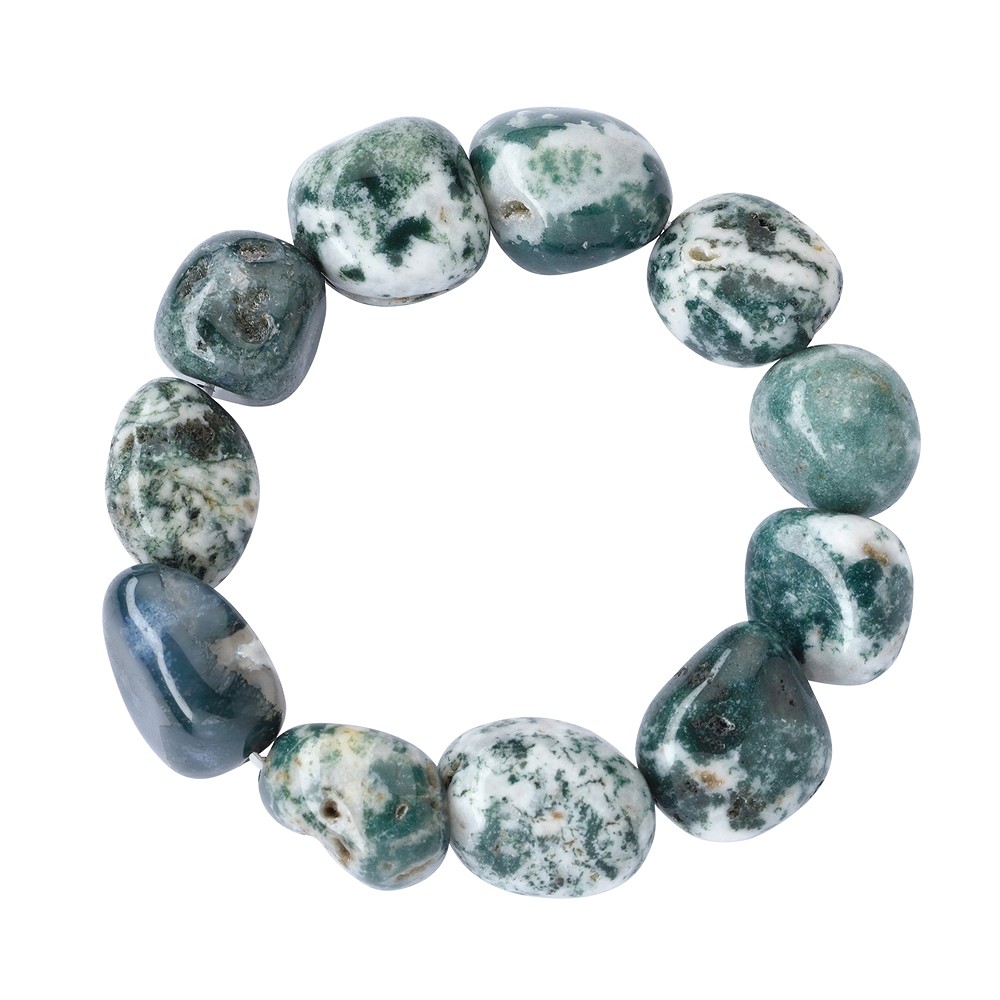 Bracelet, Tree Agate, 18 - 22mm nuggets | wholesaler gems & healing stones
