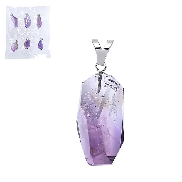 Pendentif Amétrine, Pierre roulée à facettes, grand, rhodié (6 pcs/UV) | Marco Schreier