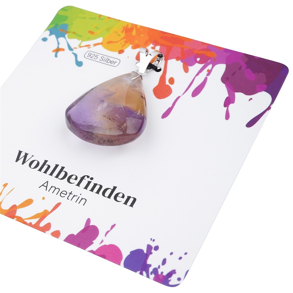 Ametrine pendant, large Tumbled Stone, rhodiniert | Marco Schreier