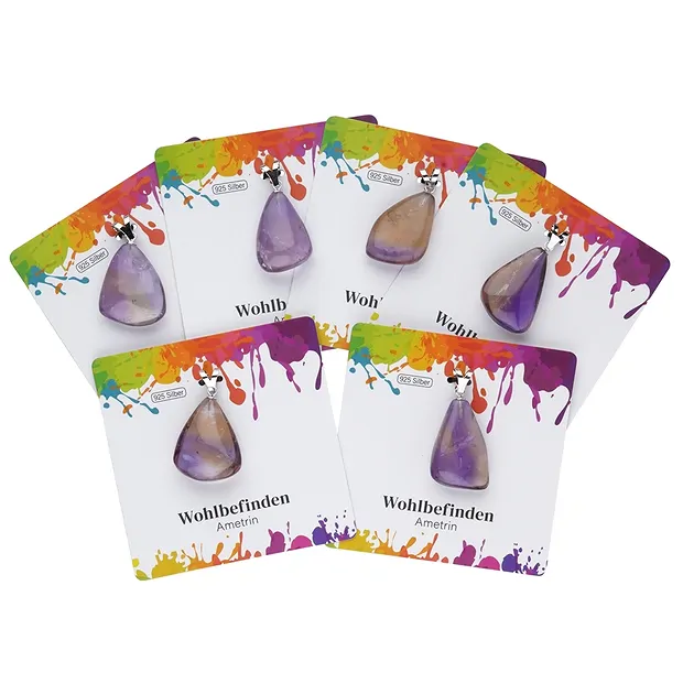 Anhänger Ametrin, Trommelstein groß, rhodiniert | Marco Schreier