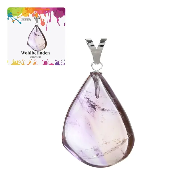 Ametrine pendant, large Tumbled Stone, rhodiniert | Marco Schreier