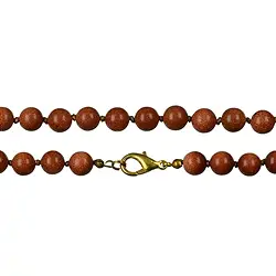 0620908801 Necklace (Bead Necklace), Gold stone brown (synth. Glass), 08mm/80cm | Marco Schreier