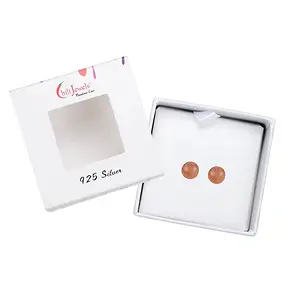 Earstuds sunstone, ball, 5.5mm, rhodiniert | wholesaler gems & healing stones